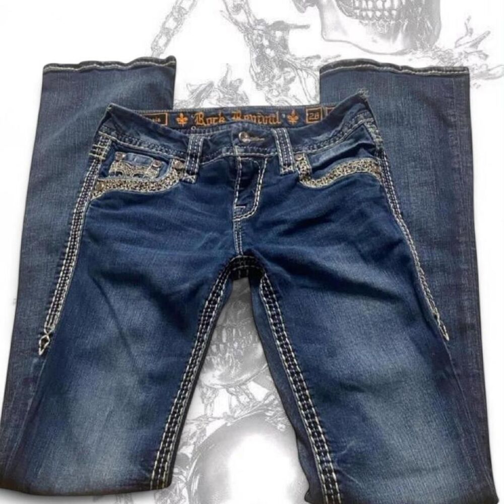 Rockrevival Women's Navy and Blue Jeans
